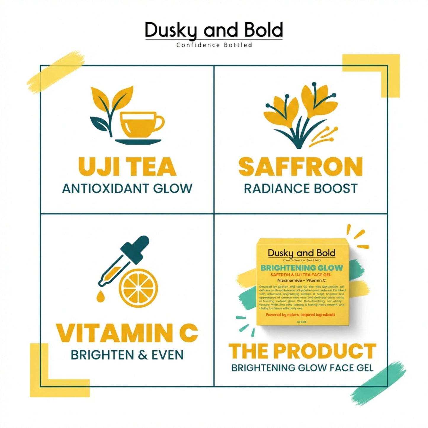 Saffron Skin Glow Gel for Brightening & Radiance | Hydrating Face Gel with Aloe Vera, Sodium PCA & Saffron Extract | Lightweight Non-Sticky Moisturizer for Glowing Skin, Dark Spots & Dullness | All Skin Types | 30g