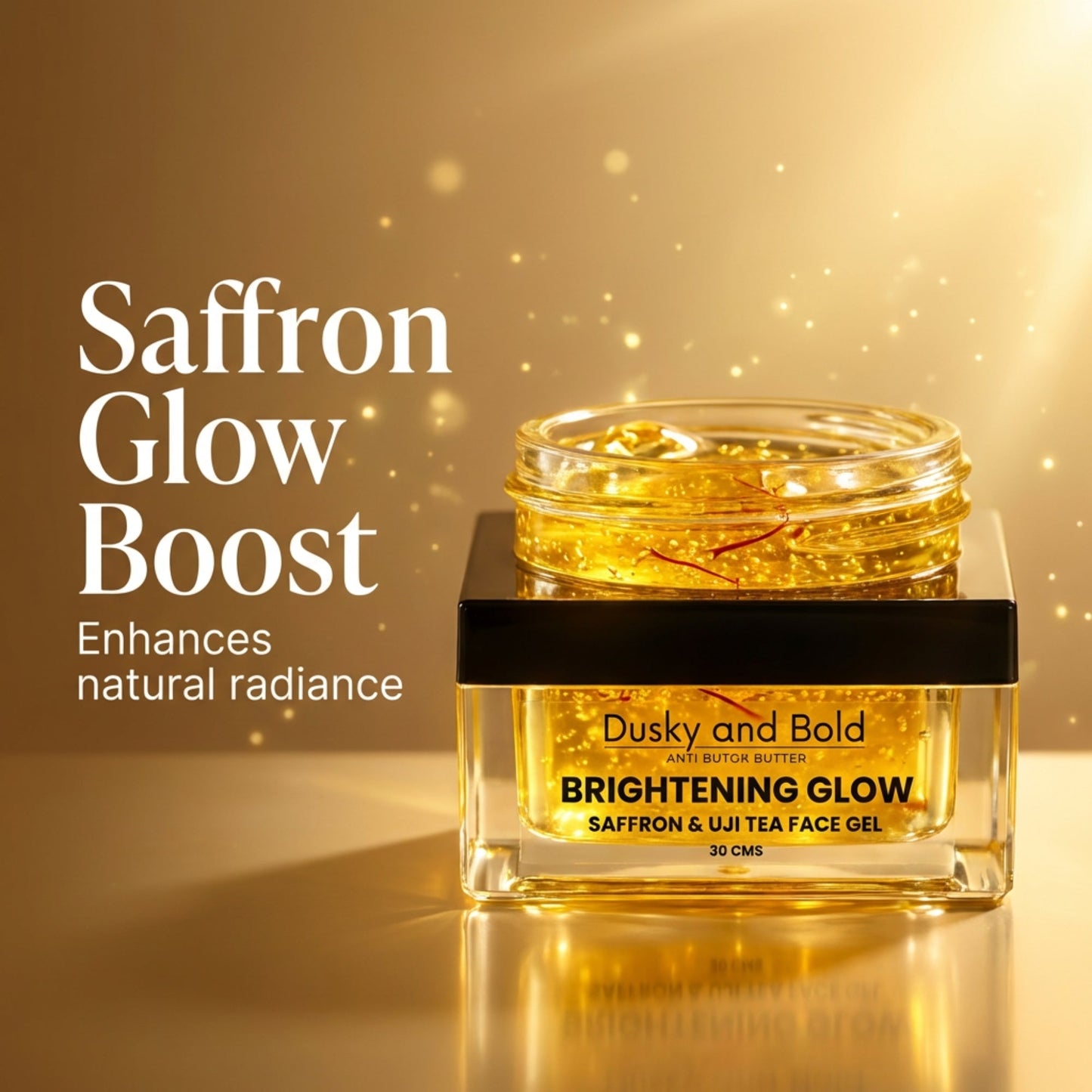 Saffron Skin Glow Gel for Brightening & Radiance | Hydrating Face Gel with Aloe Vera, Sodium PCA & Saffron Extract | Lightweight Non-Sticky Moisturizer for Glowing Skin, Dark Spots & Dullness | All Skin Types | 30g