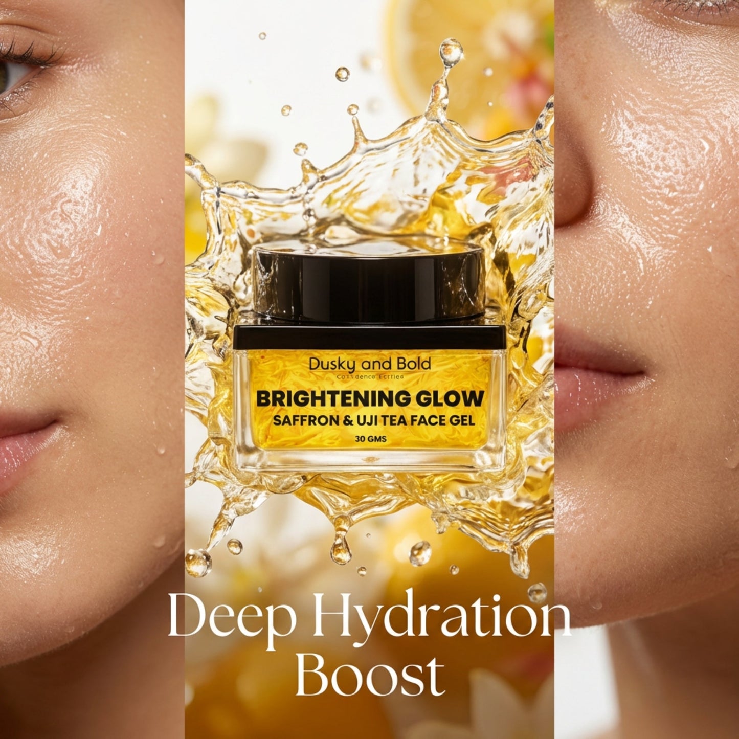 Saffron Skin Glow Gel for Brightening & Radiance | Hydrating Face Gel with Aloe Vera, Sodium PCA & Saffron Extract | Lightweight Non-Sticky Moisturizer for Glowing Skin, Dark Spots & Dullness | All Skin Types | 30g