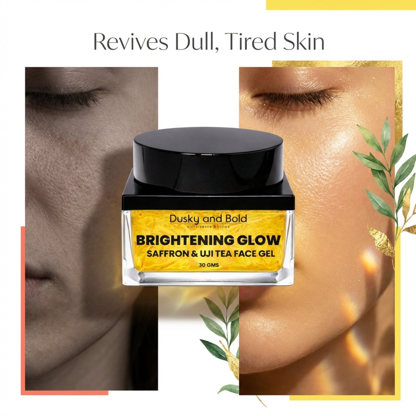 Saffron Skin Glow Gel for Brightening & Radiance | Hydrating Face Gel with Aloe Vera, Sodium PCA & Saffron Extract | Lightweight Non-Sticky Moisturizer for Glowing Skin, Dark Spots & Dullness | All Skin Types | 30g